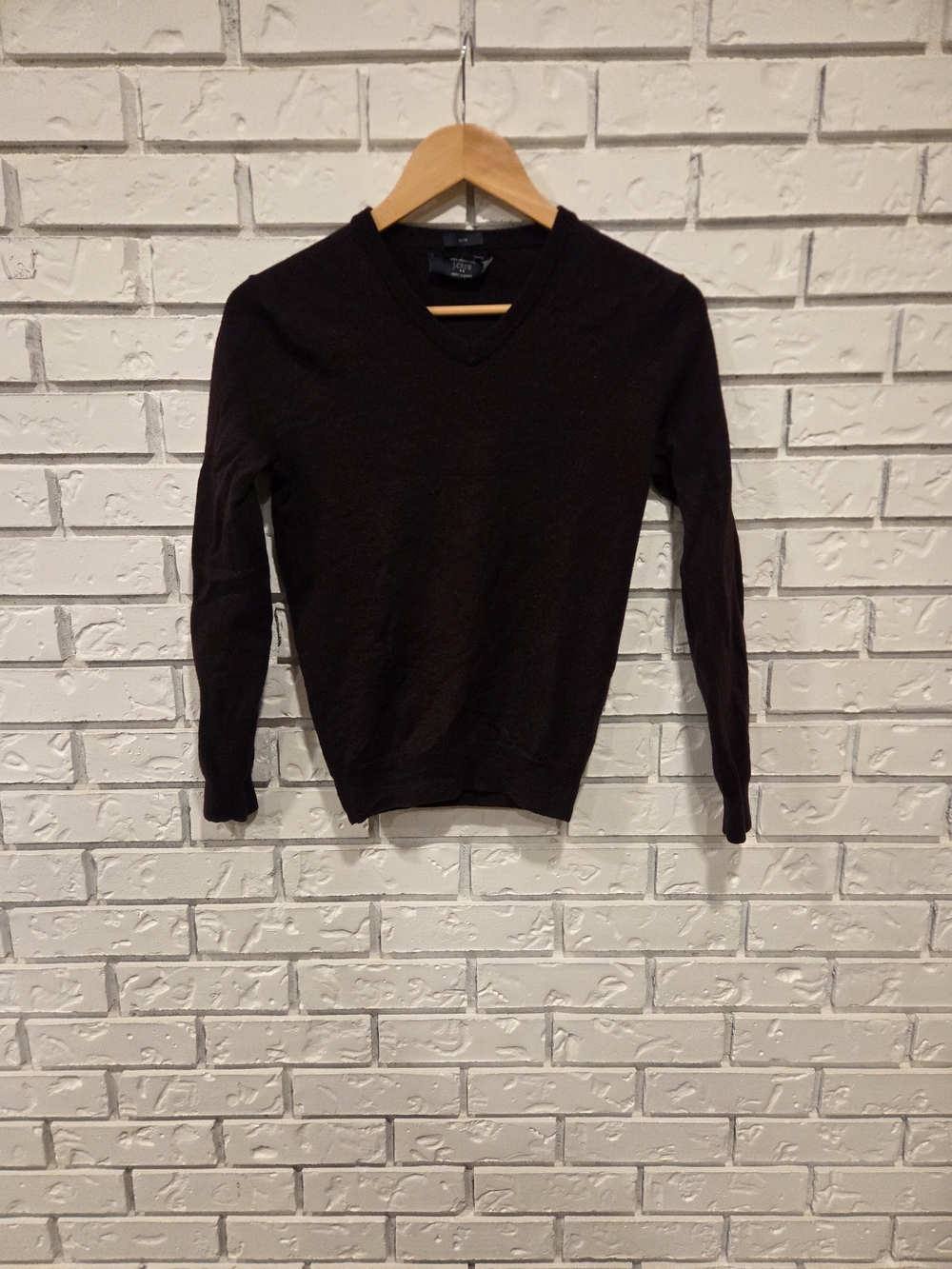 J. Crew Merino Wool V-Neck Sweater in Burgundy